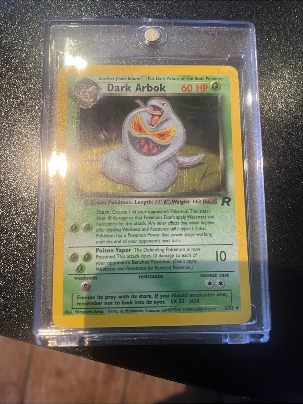 Dark Arbok Pokémon Card - Yellow & Green MISPRINT